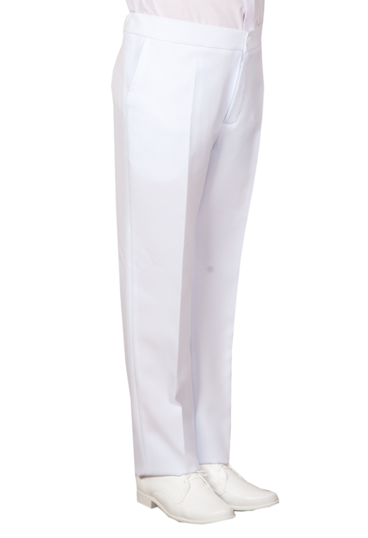 Białe stretchowe spodnie do Komunii Świętej - MKMaryla