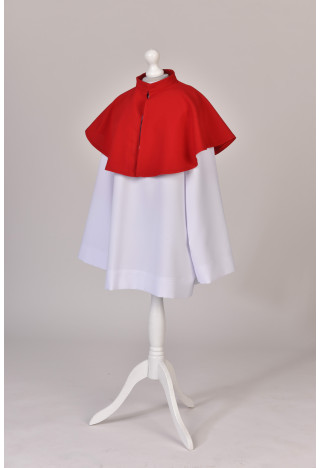 Peleryna ministrancka czerwona krótka