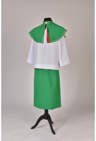 Altar server set - green - skirt and cape - MKMaryla