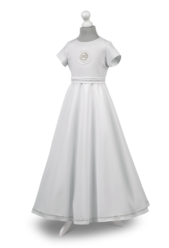 Piękna sukienka komunijna z krótkim rękawem Marta 016 - MKMaryla