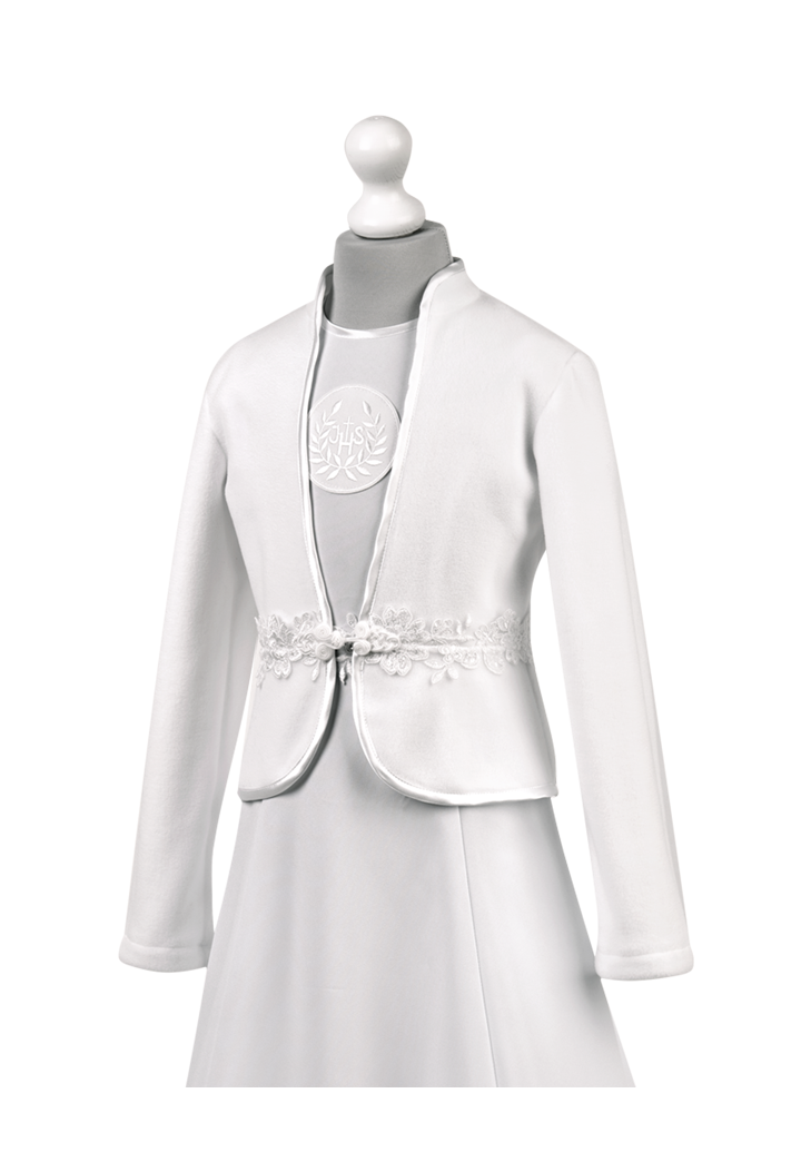 Fleecejacke zur Kommunion mit Blumenband