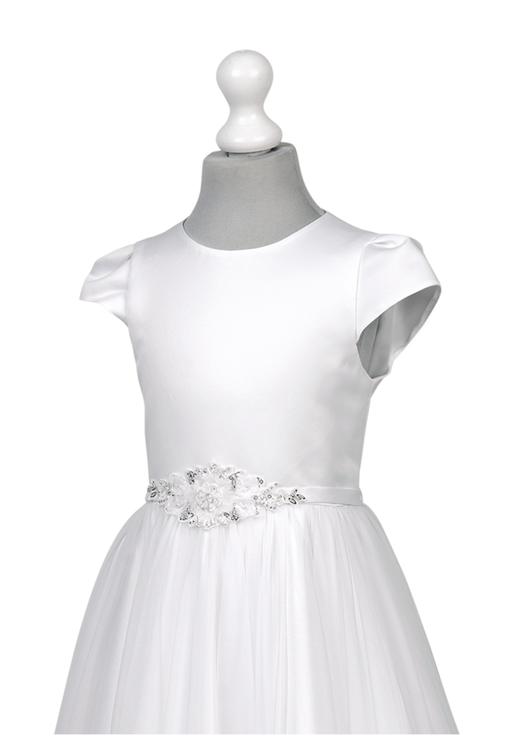 Sukienka dziewczęca do Pierwszej Komunii z szyfonem - Laura 091 - MKMaryla