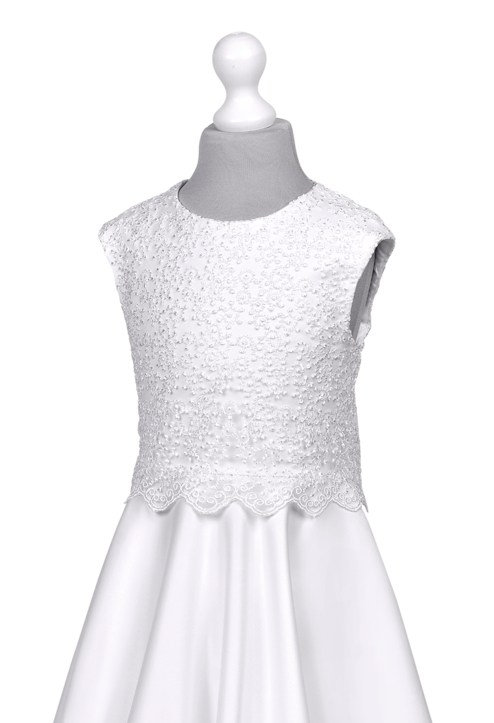 Kommunionskleid mit schönem Spitzenmieder - Alicia 138- MKMaryla