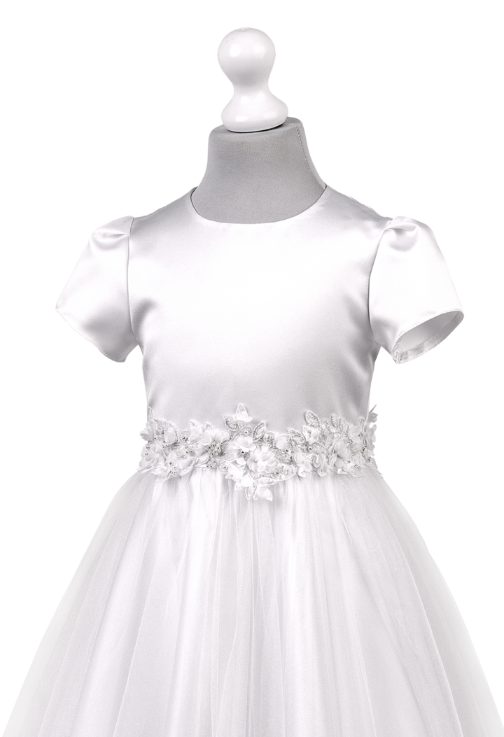 Beautifully embellished tulle dress for First Communion - Laura 072 - MKMaryla