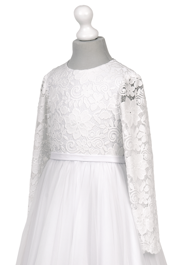 Wspaniała tiulowa sukienka na Pierwszą Komunię - Laura 059 - MKMaryla