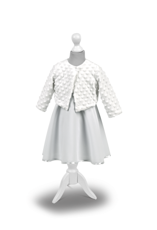 Bolero for baptism or for the birthday, made of minky fleece in white, warm and nice to the touch MKMaryla