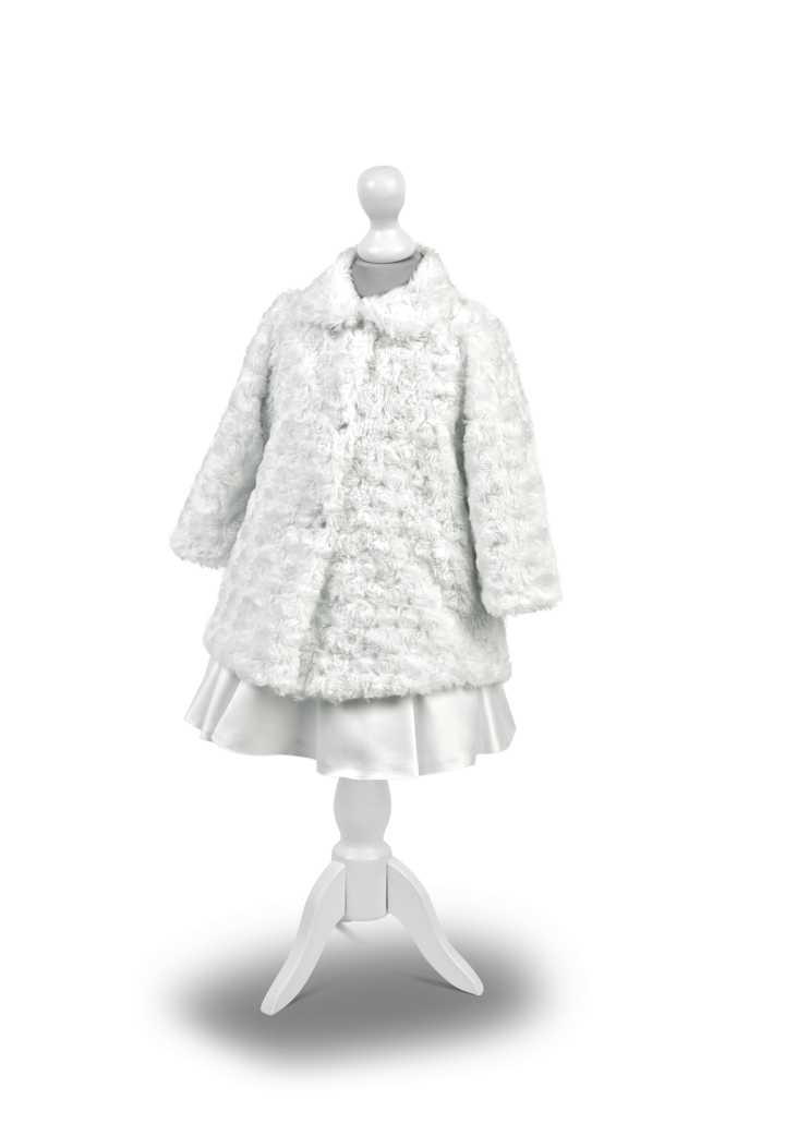 white rosebud coat