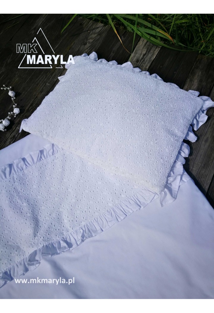komplet do chrztu - poduszeczka i kołderka- chrzest MK Maryla