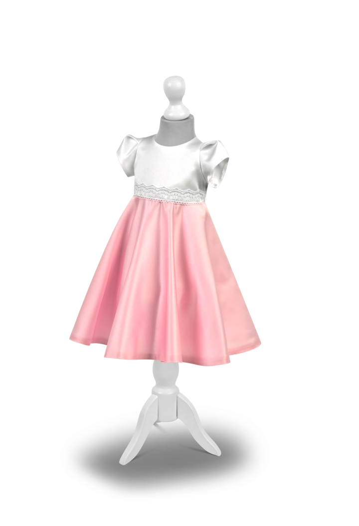 white and pink satin dress for birthday party