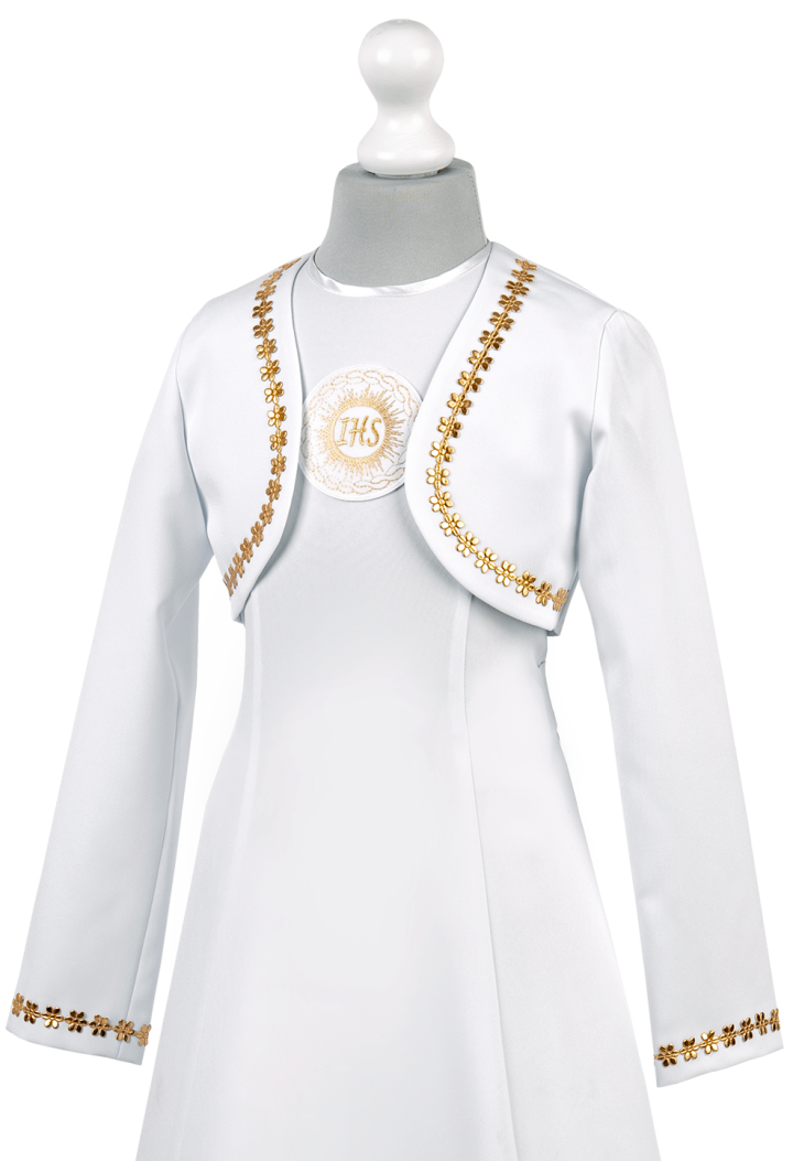 Pięknie zdobiona sukienka komunijna z bolerkiem - Celinka 024 - MKMaryla