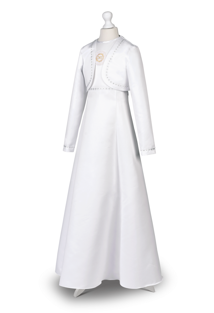 Śnieżnobiała sukienka komunijna - Celinka 103 - MKMaryla