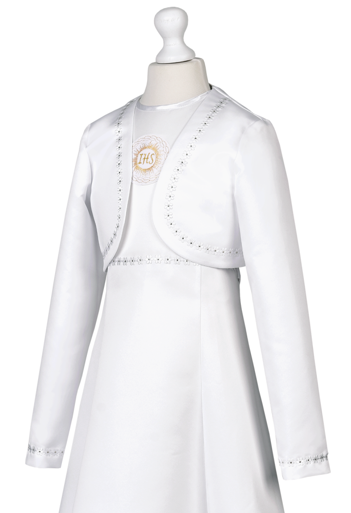 Sukienka komunijna dla dziewczynki w zestawie z bolerkiem - Celinka 103 -  MKMaryla