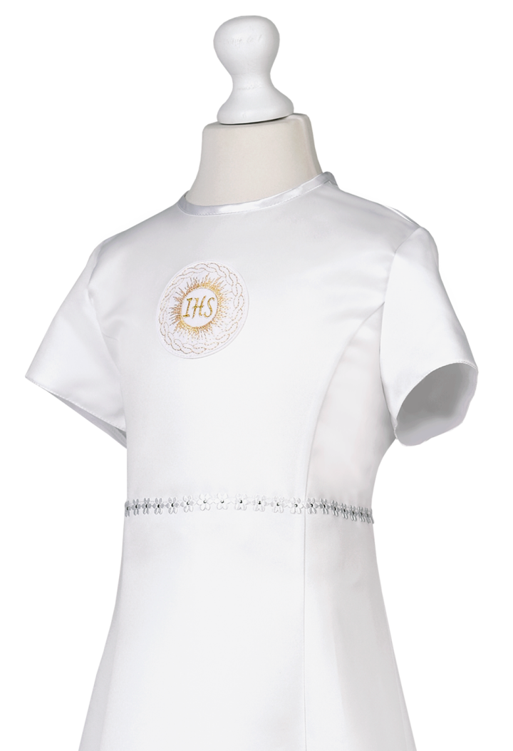 Delikatna i klasyczna sukienka dla dziewczynki na Pierwszą Komunię  Celinka 103 - MKMaryla