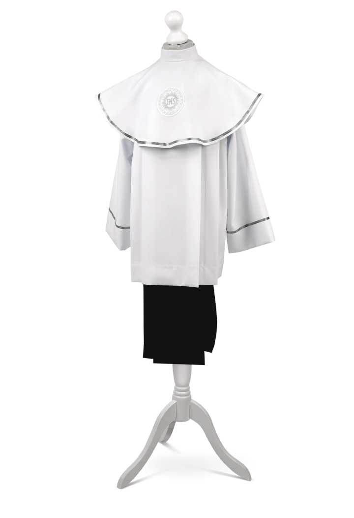 Krótka komża Marte 011 z delikatnym srebrnym zdobieniem - MKMaryla