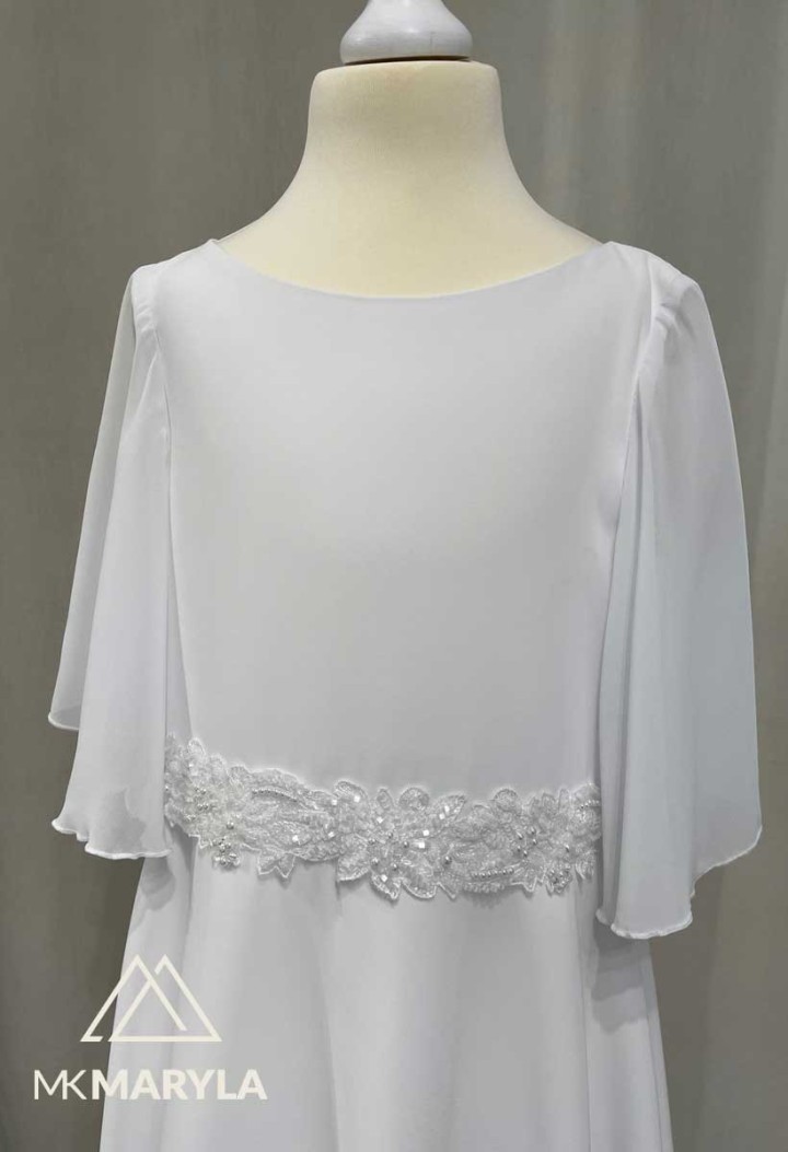 Eliza 117 - Sukienka komunijna z natularnego muślinu. MKMaryla