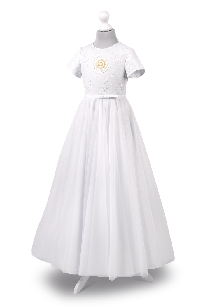 Sukienka komunijna z koronką i szyfonem - Tosia 065 - MKMaryla