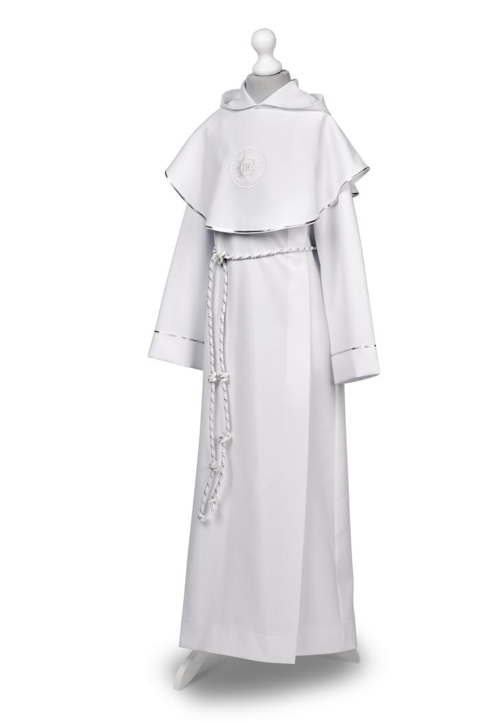 Długa alba komunijna dla chłopca z kapturem i kołnierzem - Jan 105 - MKMaryla