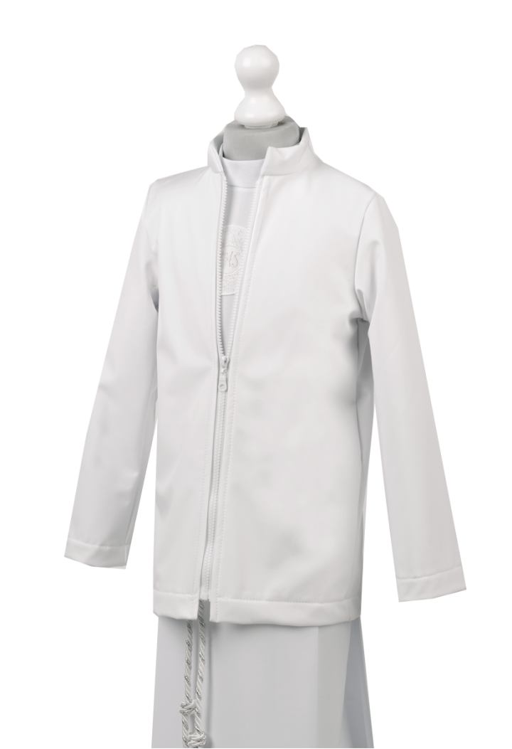 Weiße Kommunion-Softshell-Jacke, perfekt für kältere Tage während der Erstkommunion - MKMaryla