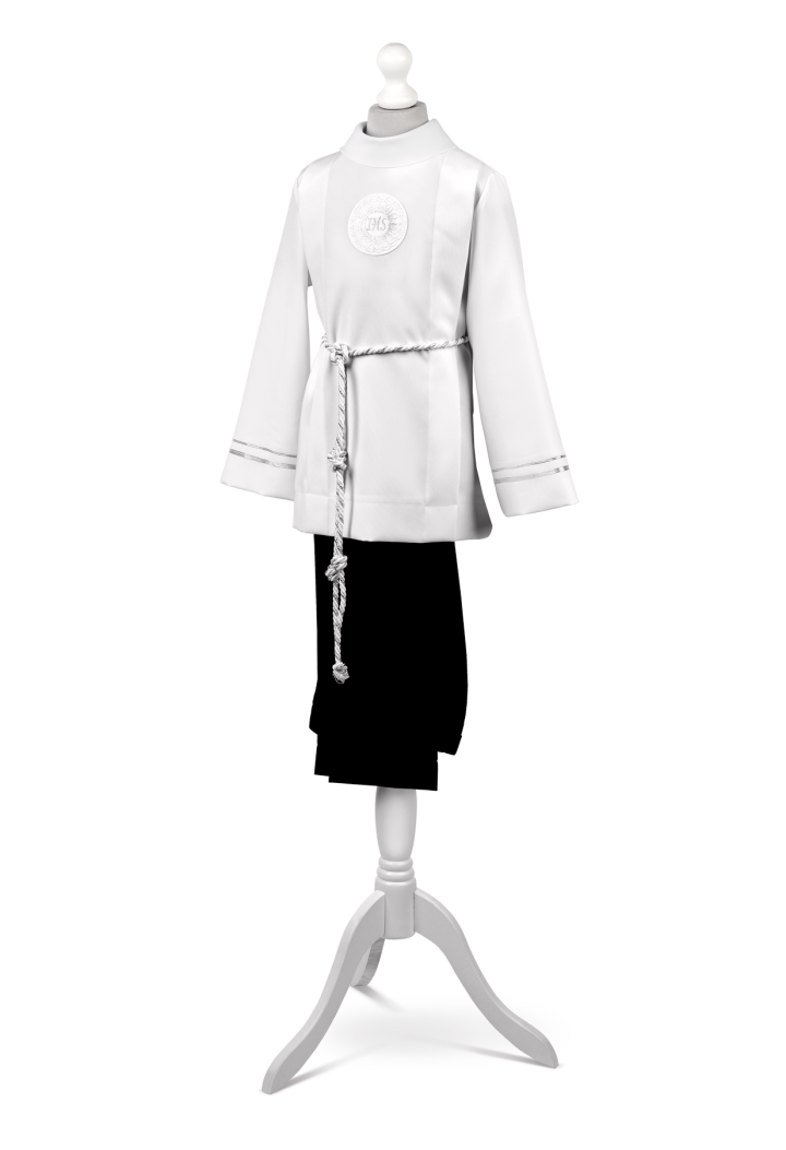 Communion outfit for boy decorated with silver ribbon Antoś 012 - MKMaryla