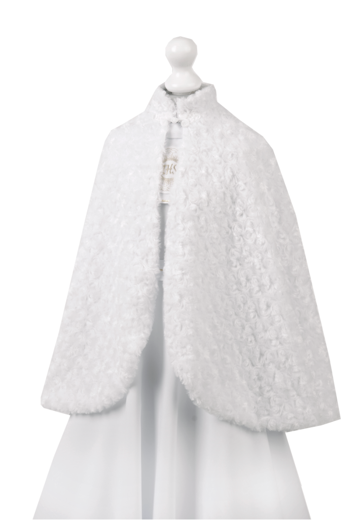 Ciepła peleryna-różyczki - odzienie wierzchnie do Pierwszej Komunii - MKMaryla