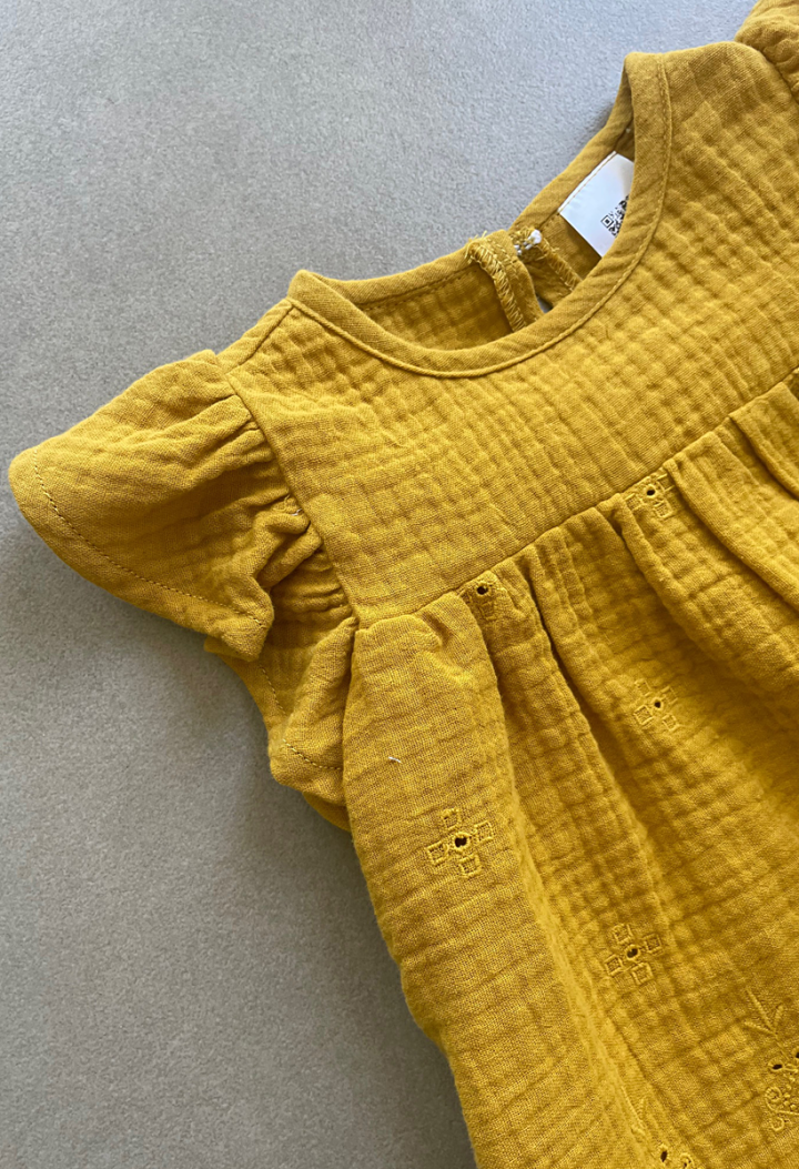 mustard cotton dress