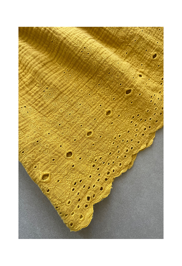 muslin dress with embroidery