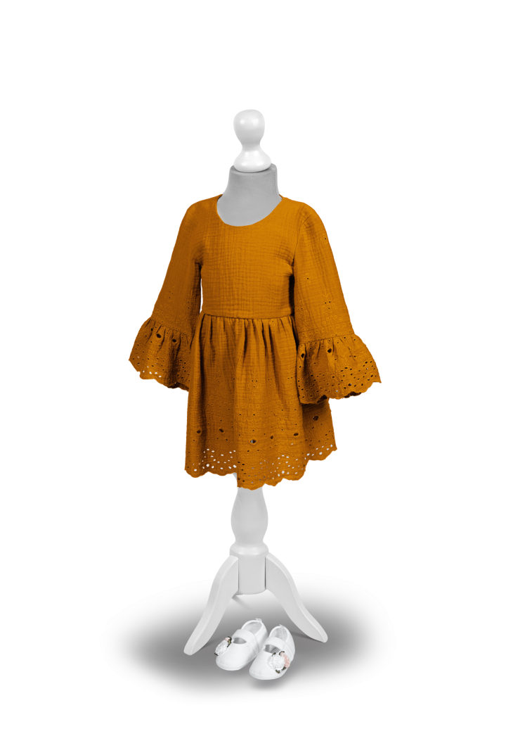 Vestido Sophia mostaza - vestido de bautizo - MKMaryla