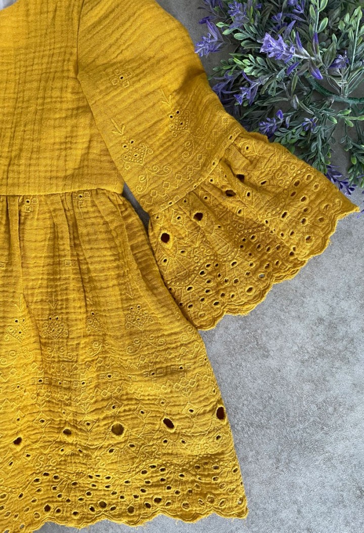 Musselin-Kleid englische Stickerei