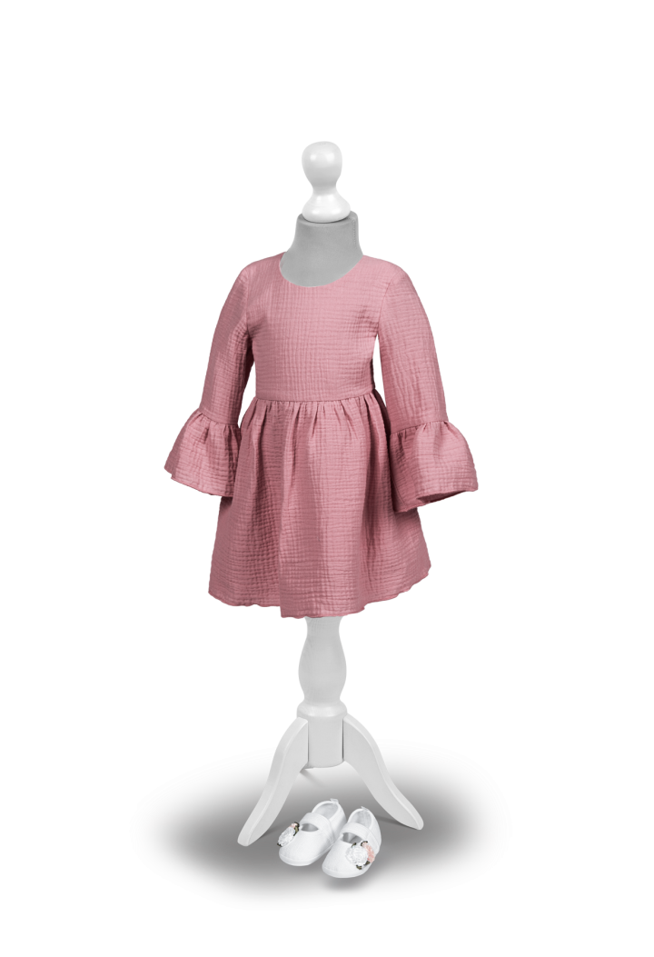 Weiches Musselin Kleid für Baby Mädchen in rosa - Hersteller MKMaryla