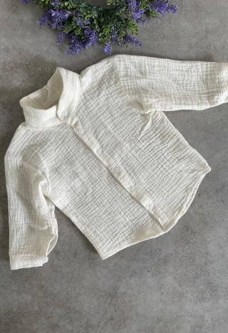 koszula muślinowa dla chłopca długi rękaw