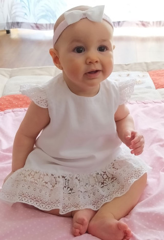 Mädchenkleid Mary weiß – Kleid zum ersten Geburtstag – MKMaryla