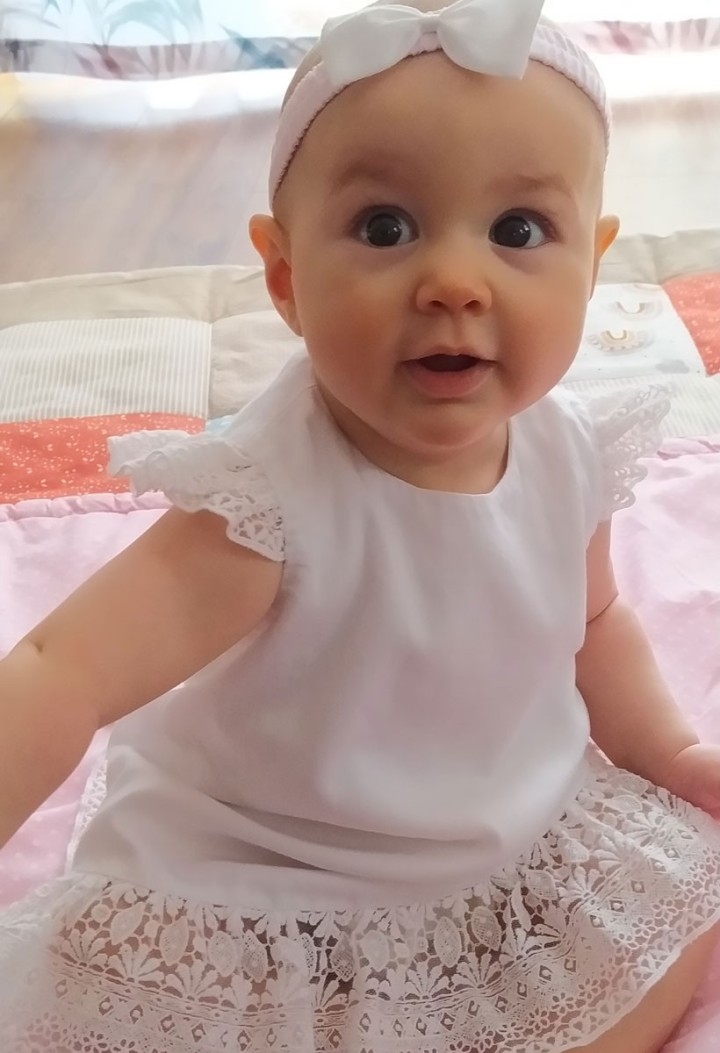 Mary white girls' dress - first birthday dress - MKMaryla