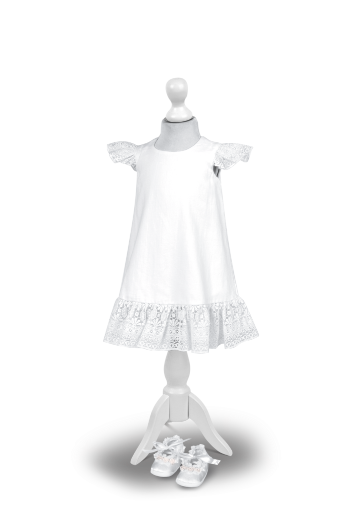 Mary white girls' dress - first birthday dress - MKMaryla