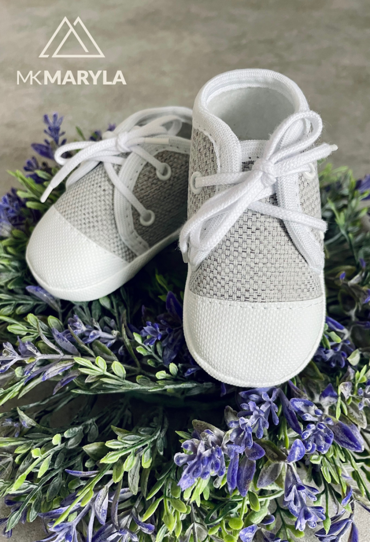 christening shoes for boy grey