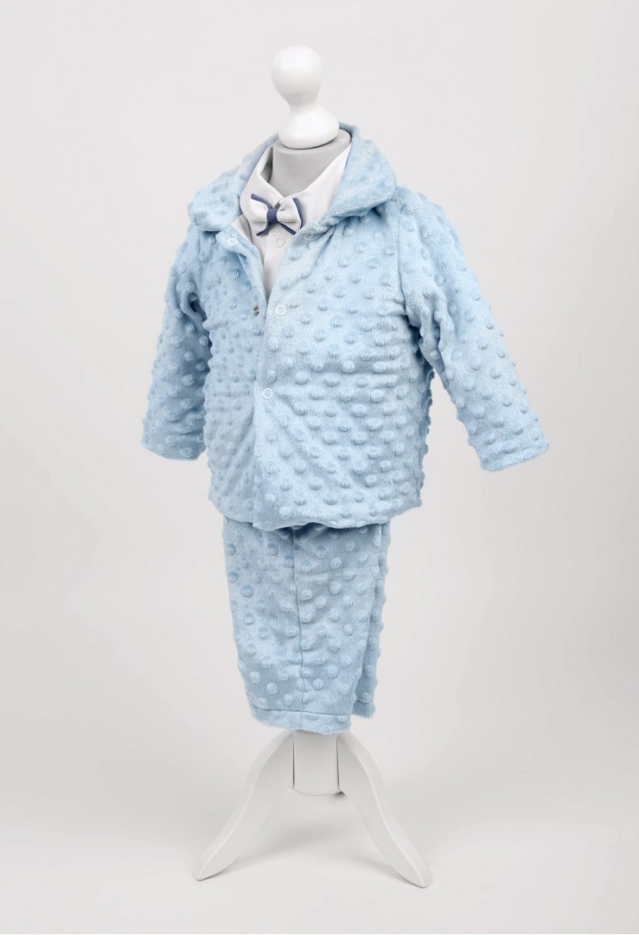 Taufjacke minky blau