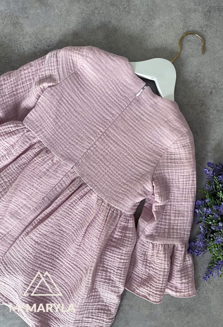 Musselin rosa Kleid für Baby Mädchen - MKMaryla