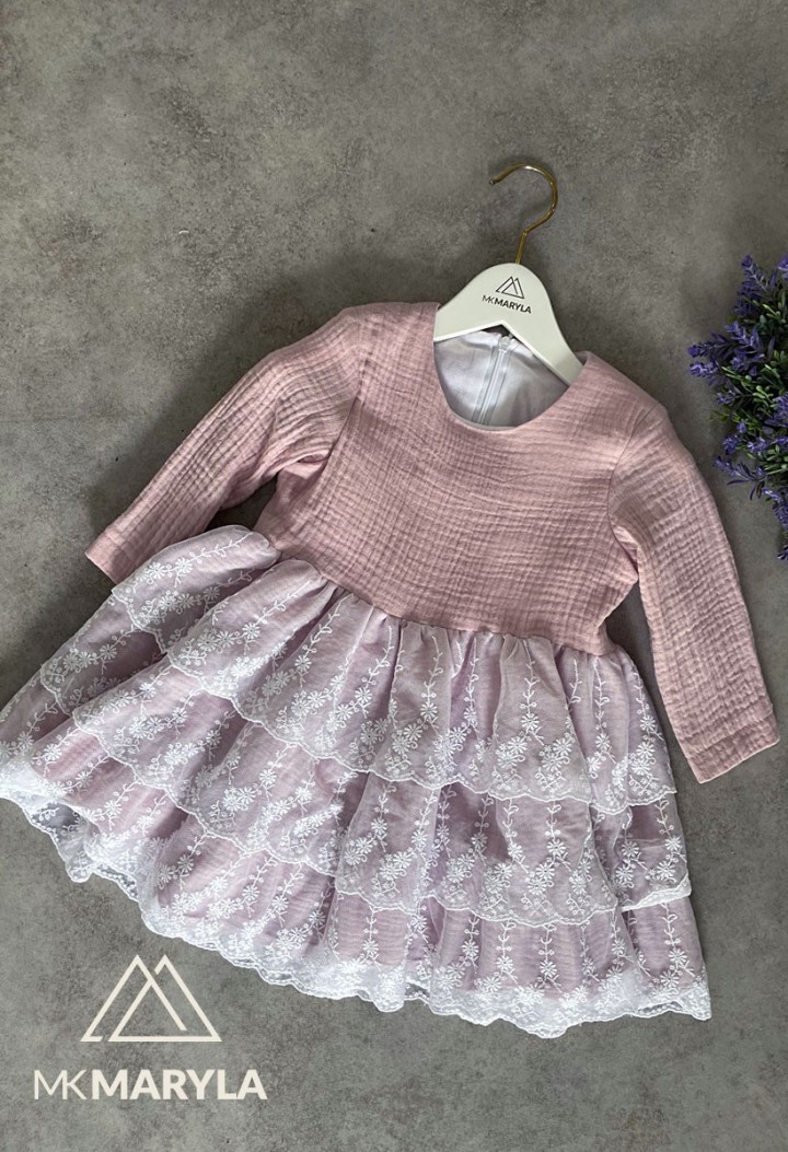 Kleid aus 100% Baumwolle mit zarter Spitze - das perfekte Modell für den Sommer - MKMaryla