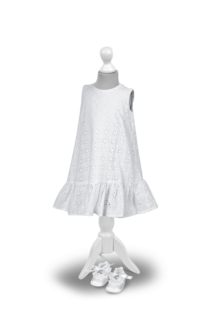 Weißes Kleid mit Blumenmuster aus Baumwolle - MKmaryla