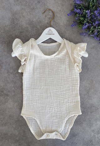 Cream-colored bodysuit for a girl - 100% cotton MKMaryla