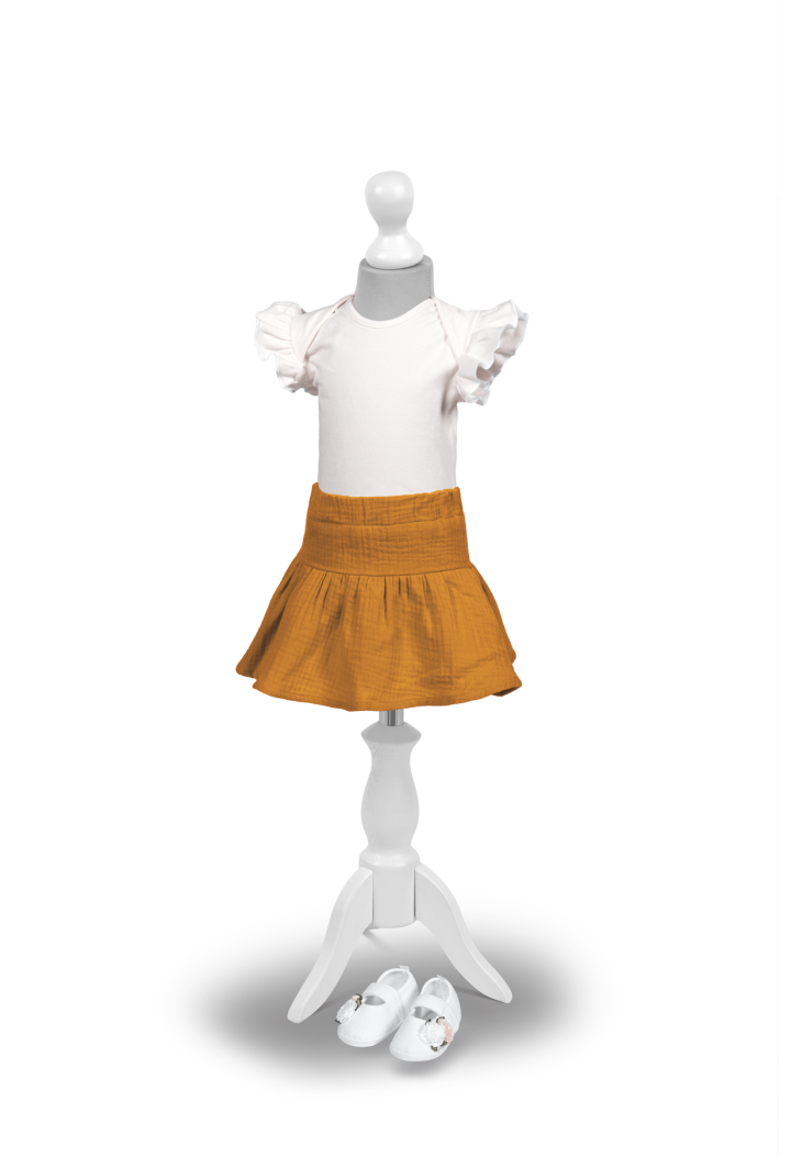 Spódniczka z muślinu musztardowa dla dziewczynki - MKMaryla