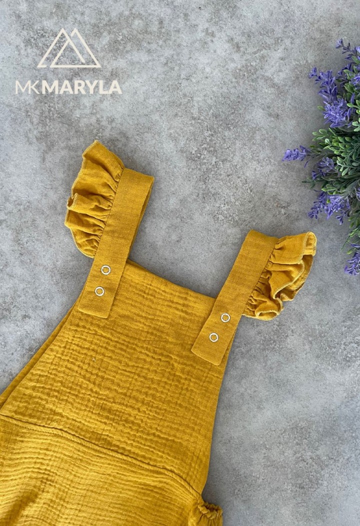 Roztomilé horčicové bavlnené šortky pre dievčatá - MKMaryla