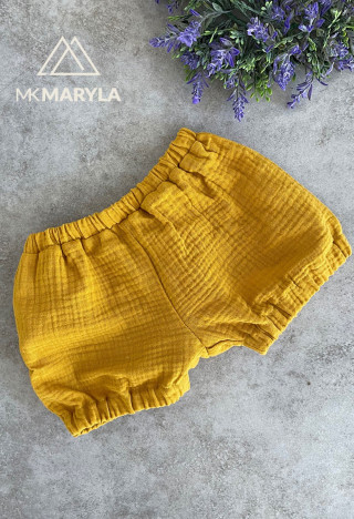 Senfgelbe Mädchenunterhosen, Musselin - MKMaryla