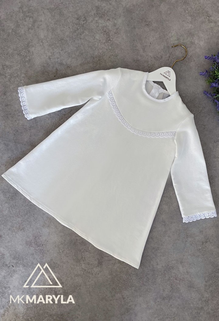 Zartes cremefarbenes Kleid für ein Mädchen - Hannah - MKMaryla