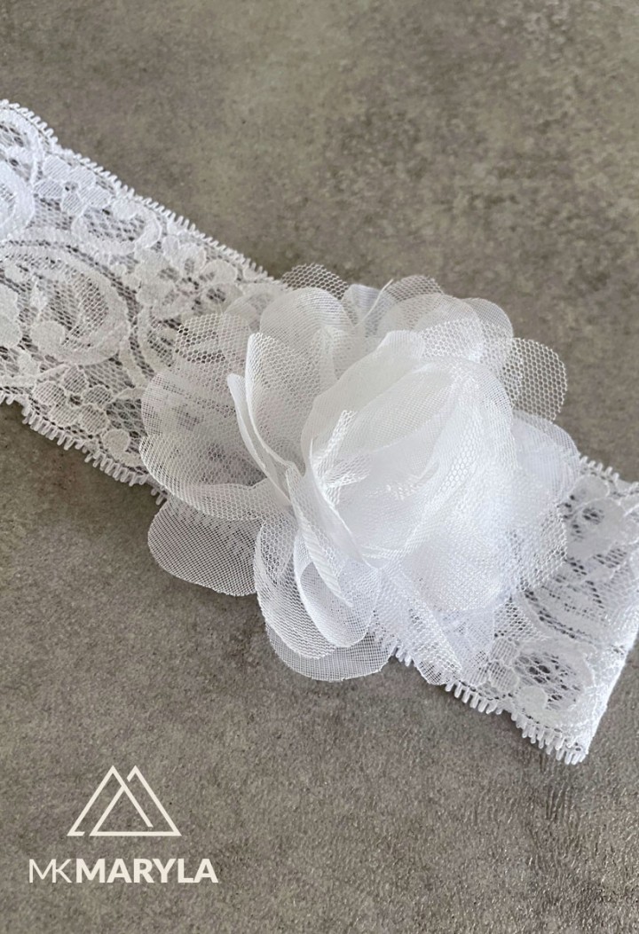 opaska do chrztu kwiat