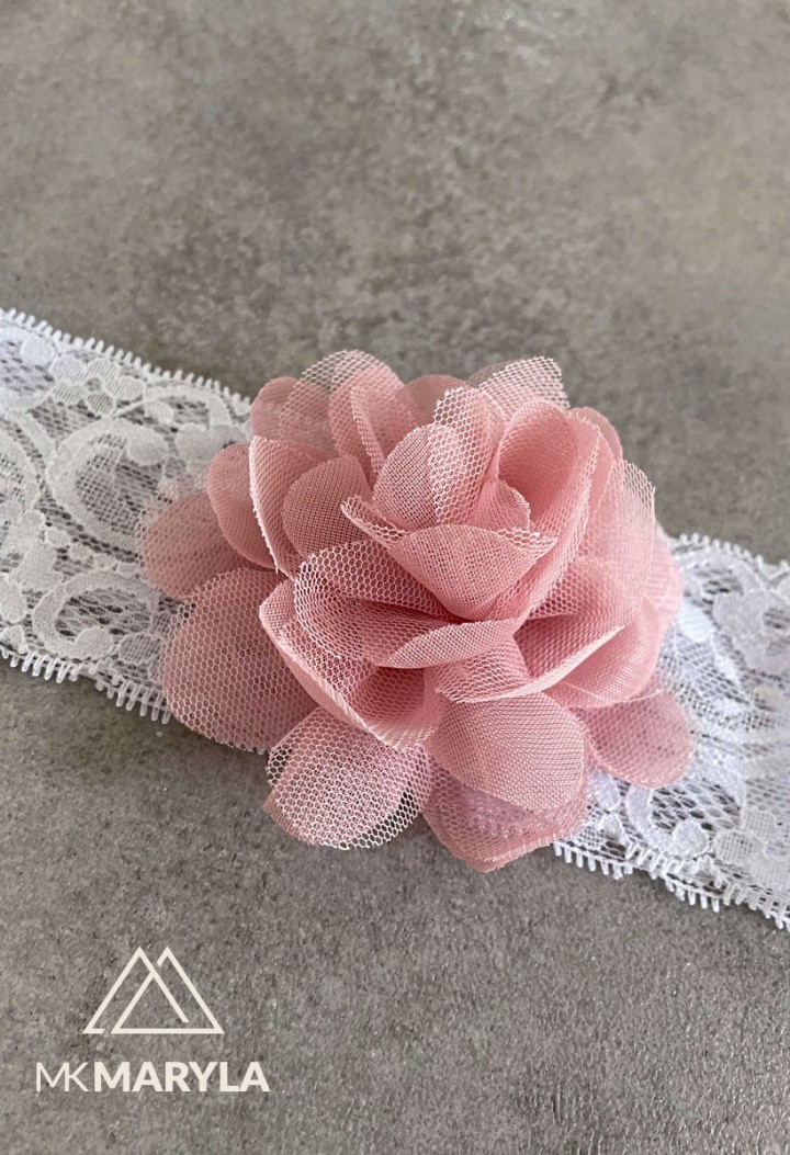 Taufe Band rosa Blume