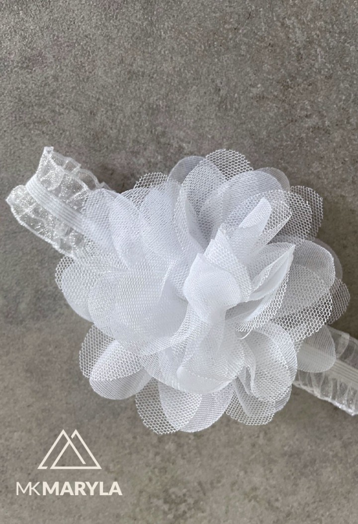 opaska do chrztu z kwiatem