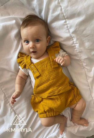 Śliczny muślinowy kombinezon dla dziewczyki - MKMaryla