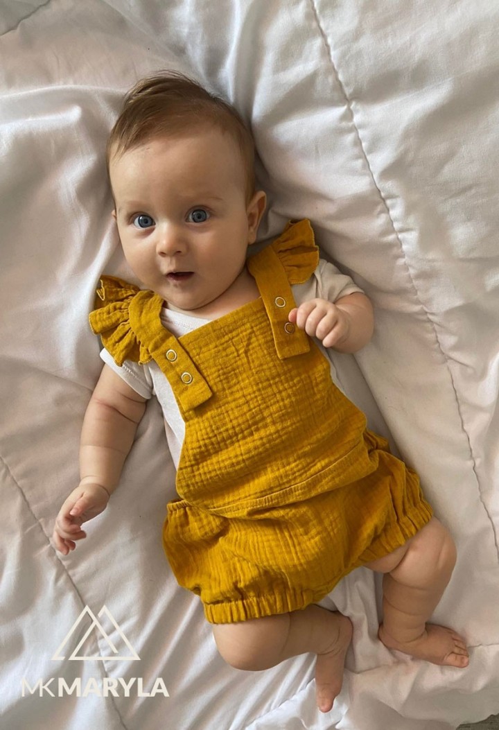 Śliczny muślinowy kombinezon dla dziewczyki - MKMaryla