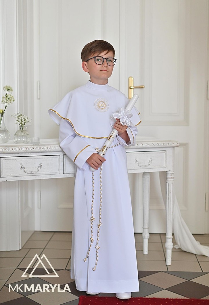 communion alb with collar
