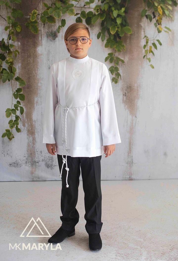 Dłuższa komża do Pierwszej Komunii szyta na miarę - Tymek 159 - MKMaryla